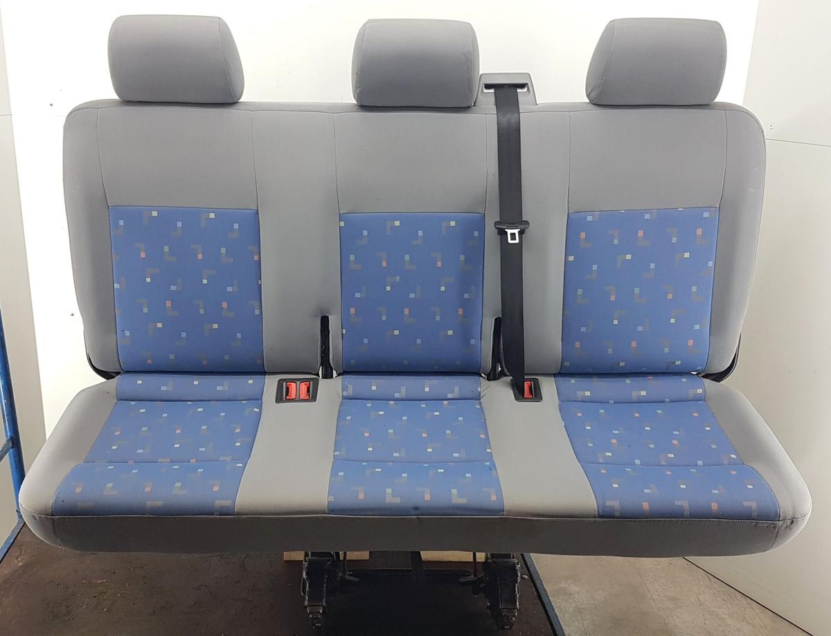 VW T5 Multivan R&uuml;cksitzbank Bj2005 blau grau Stoff 3er Sitz 2. Reihe