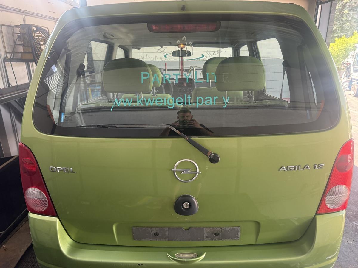 Opel Agila A original Heckklappe mit Heckscheibe Z384 Kiwigr&uuml;n Bj.2000