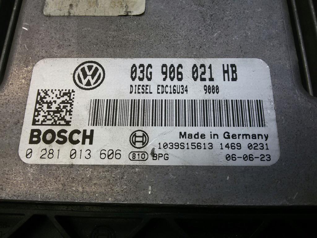 VW Golf 5 Steuergerät Motor 03G906021HB 0281013606 BOSCH BJ2006