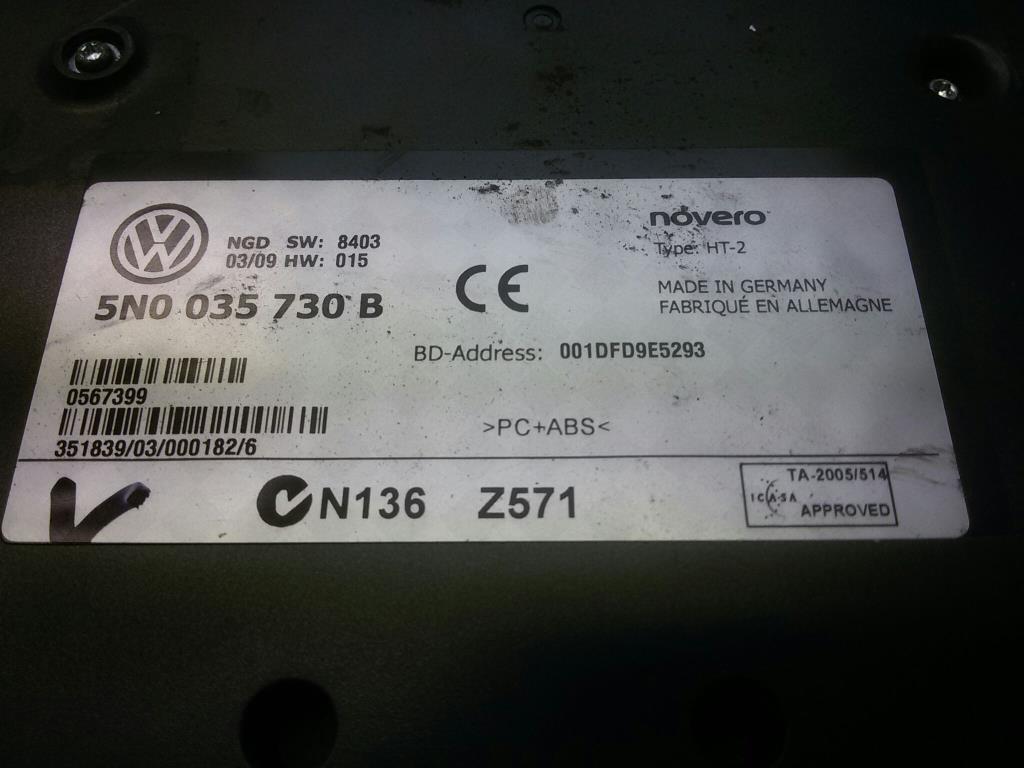 VW Golf 6 Variant original Interfacebox Telefon 5N0035730B 0567399 NOVERO BJ2012