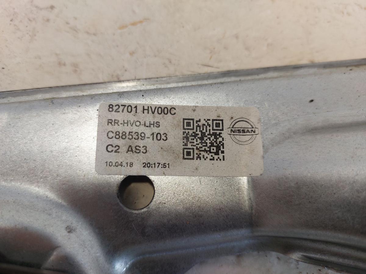 Nissan Qashqai J11 Fensterheber Fensterhebermechanik ohne Motor hinten links