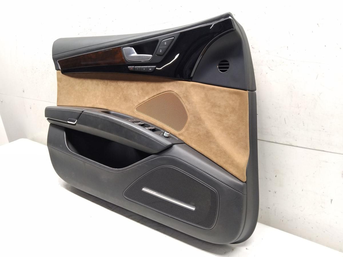 Audi A8 4H orig T&uuml;rverkleidung vorn links Leder Alcantara Memory Ambiente BJ2015