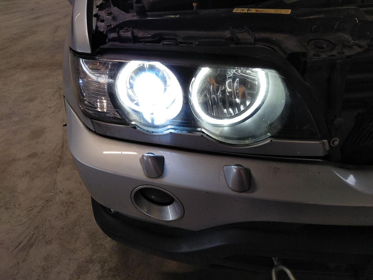 BMW X5 E53 Xenon Scheinwerfer rechts Depo schwarz BJ2000 Angel Eyes