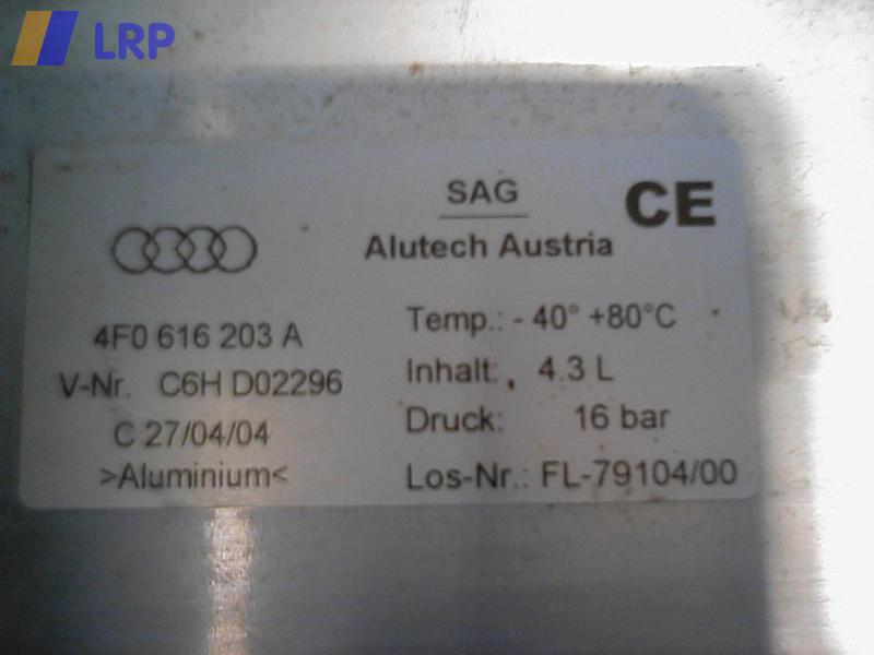 Audi A6 C6 4F Avant Druckspeicher Vorratsbehälter Luftfahrwerk 4F0616203A BJ2006