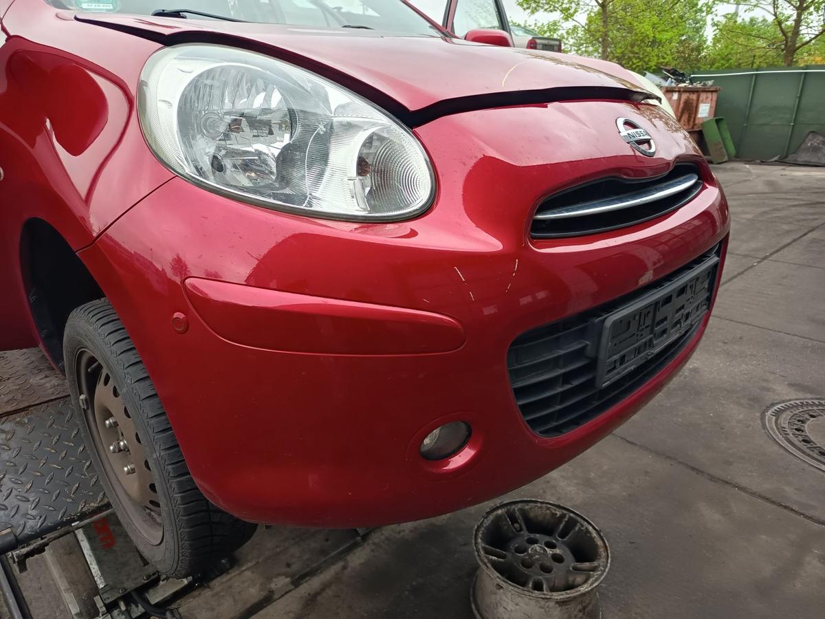 Nissan Micra K13 original Sto&szlig;stange F&auml;nger vorn Front AY4 Kaminrot Bj 2013