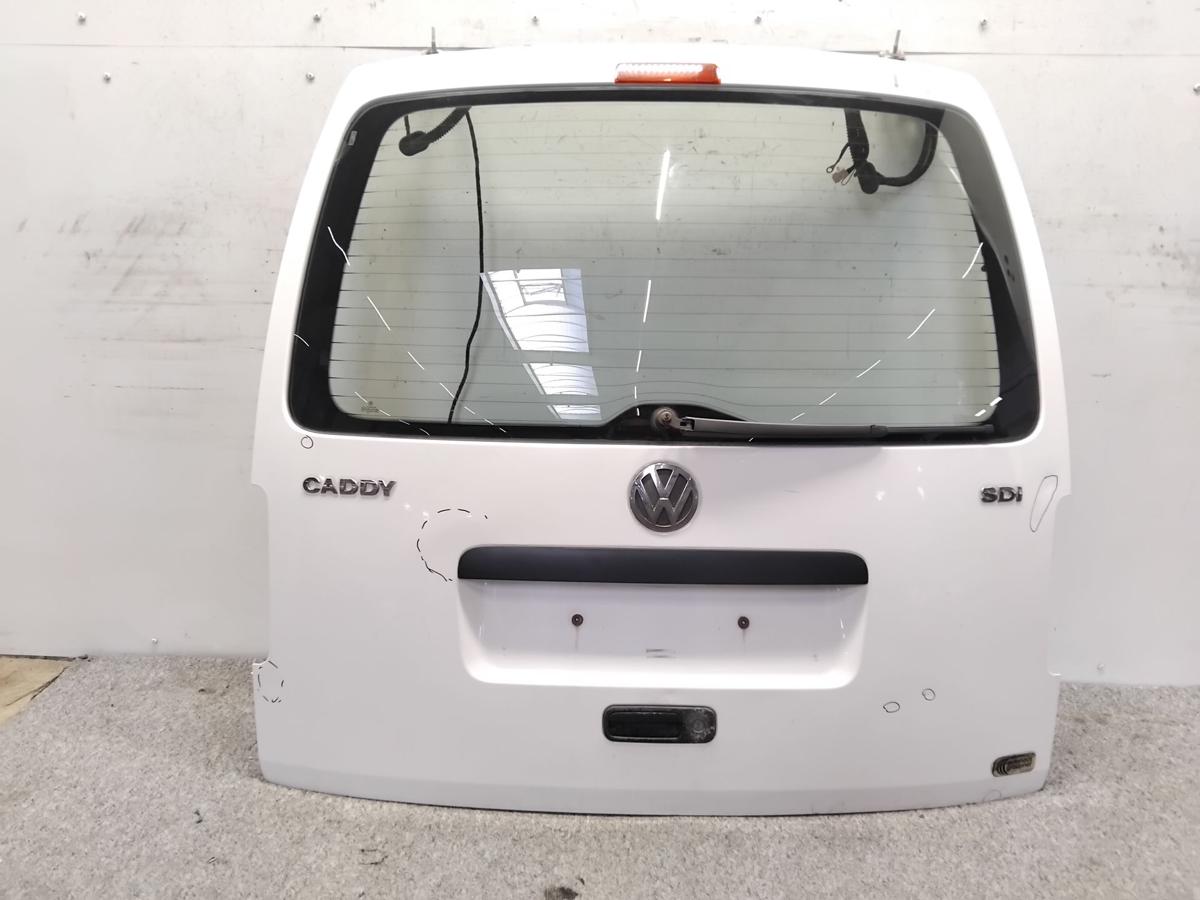 VW Caddy 2K original Heckklappe LB9A Candywei&szlig; mit Heckscheibe BJ2005