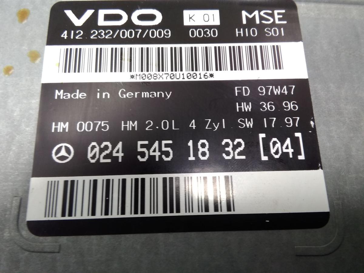 Mercedes Benz W210 E200 Steuerger&auml;t Motor A0245451832 2.0 100kw 111942 BJ1997