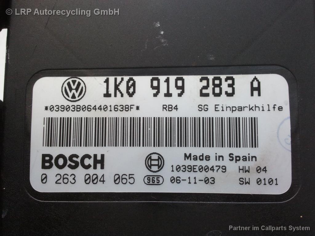 VW Golf 5 1K BJ2006 Steuergerät PDC/Parkhilfe 1K0919283A Bosch 0236004065