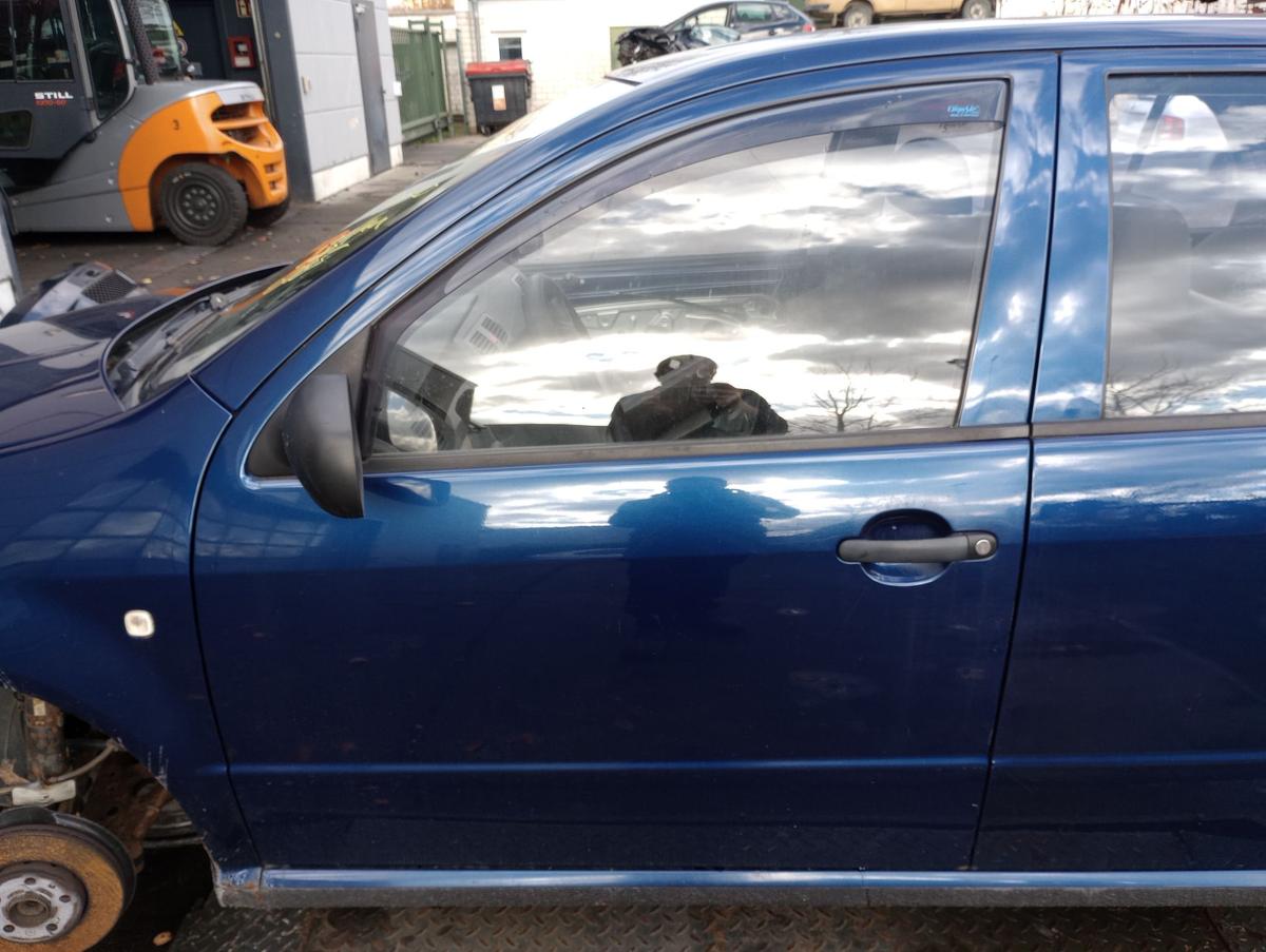 Skoda Fabia 6Y original Tür vorne links F5Q Blau Baujahr 2006