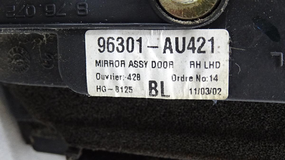 Nissan Primera Traveller WP12 Bj2002 Außenspiegel rechts in unlackiert schwarz 96301AU421 elek