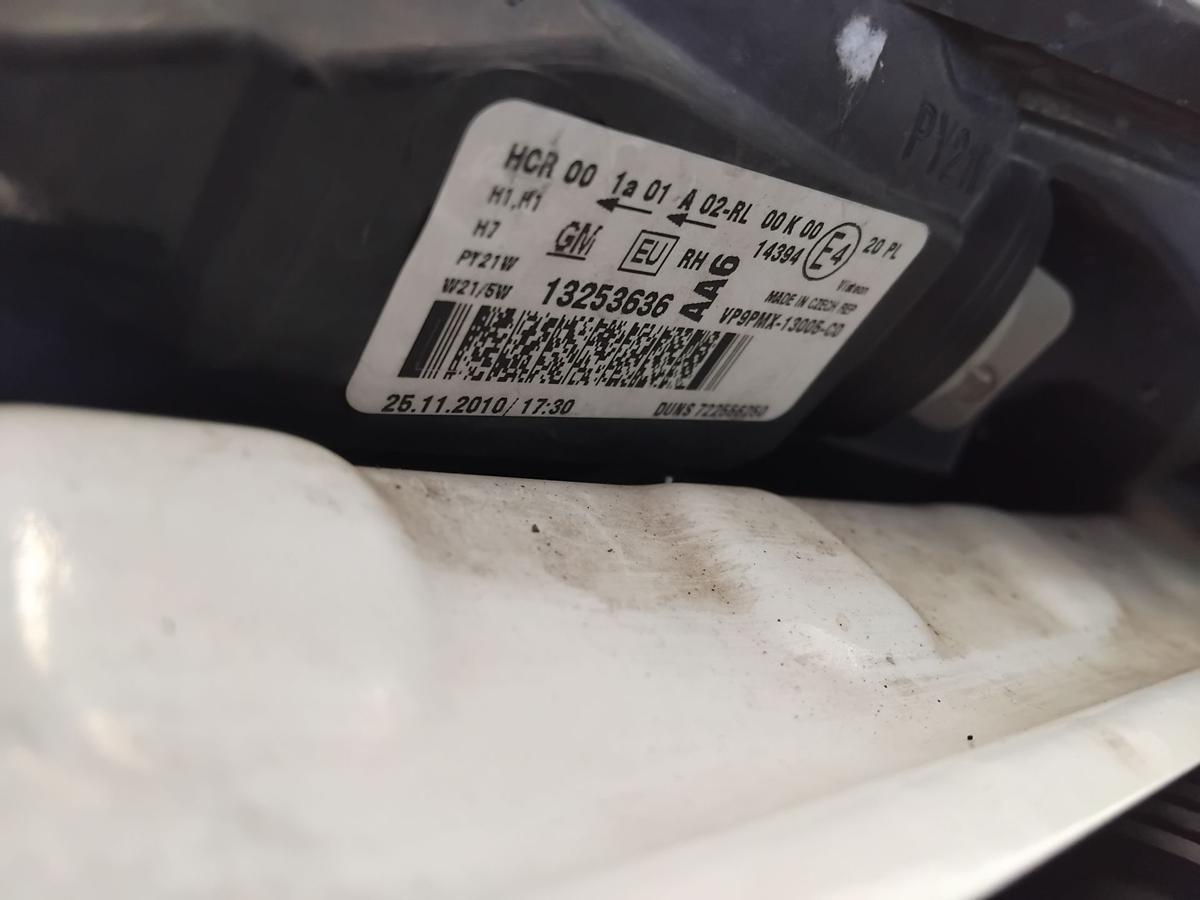 Opel Meriva B orig. Scheinwerfer rechts 13253636 GM Halogen mit LWR AFL BJ2011