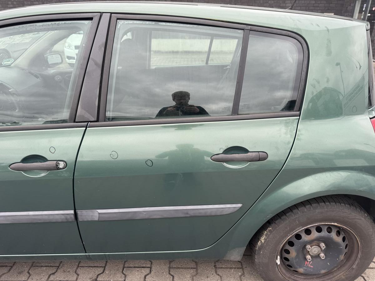 Renault Megane 2 original T&uuml;r hinten links D96 Vert Giverny Flie&szlig;heck Rohbau Bj.2004