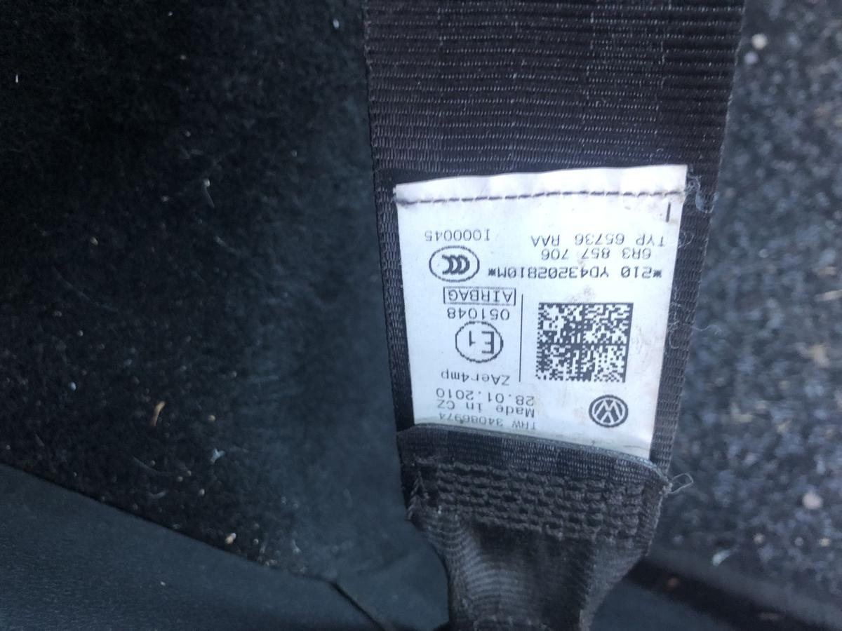 VW Polo 6R Sicherheitsgurt vorne rechts Anschnallgurt Gurt 6R3857706 3t&uuml;rer