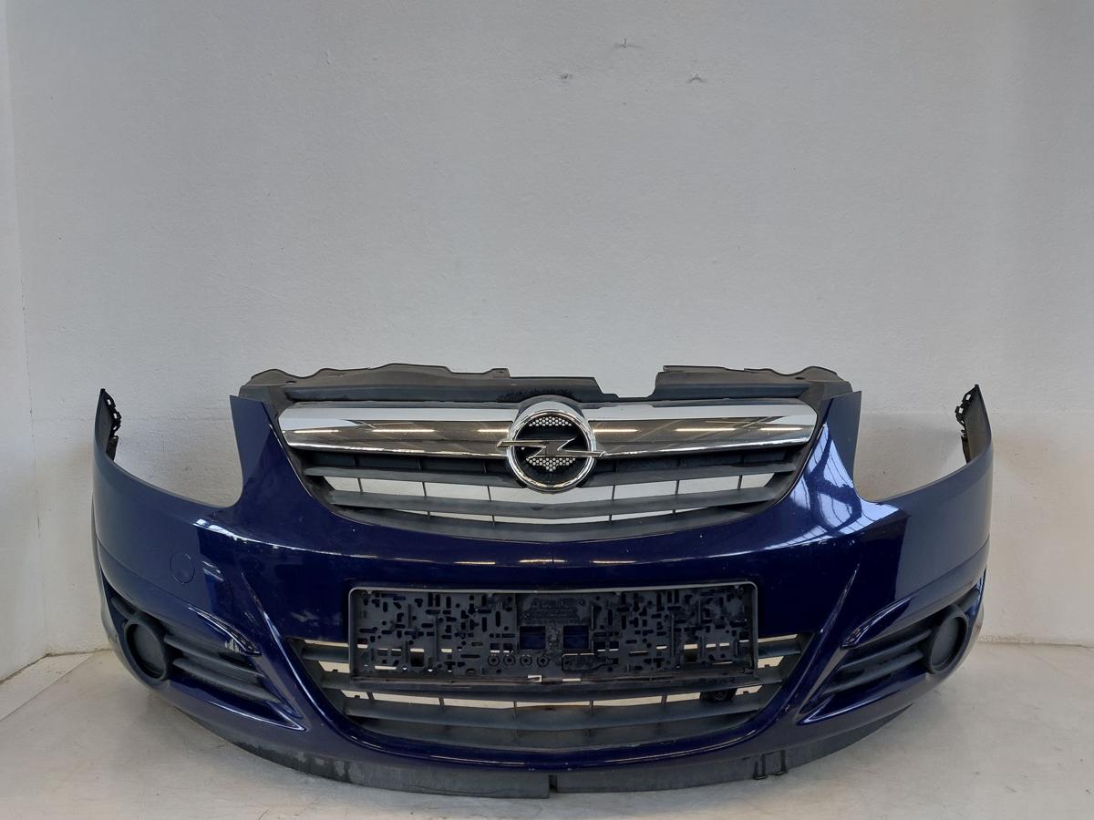 Opel Corsa D Stoßfänger vorn Frontstoßstange mit Grill Z20Z Royalblau Schaden