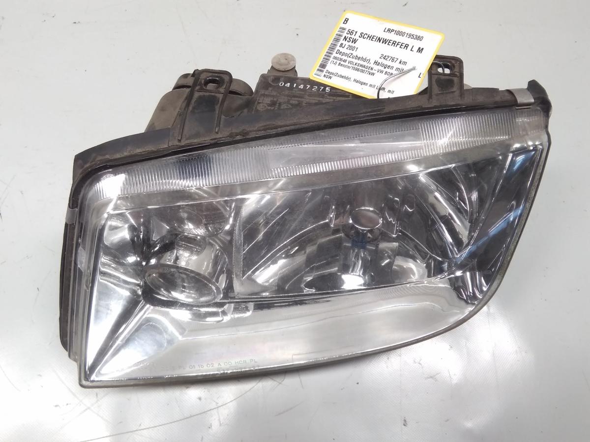VW Bora Scheinwerfer links mit Nebelscheinwerfer Depo Halogen mit LWR BJ2001