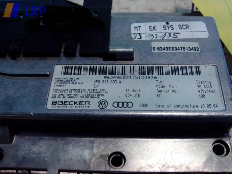 Audi A6 4F original MMI Display 4F0919603A BECKER BJ2004