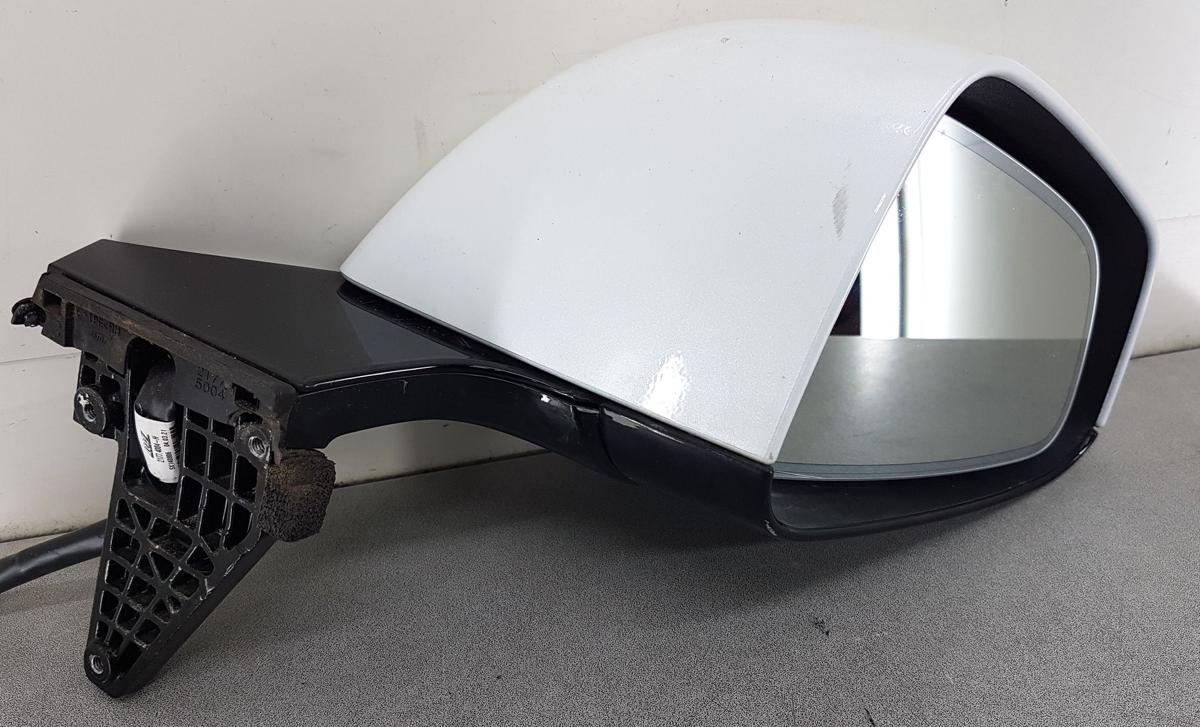 Tesla Model X Au&szlig;enspiegel rechts in PPSW White Water Pearl Bj2022 elek 13 Pins