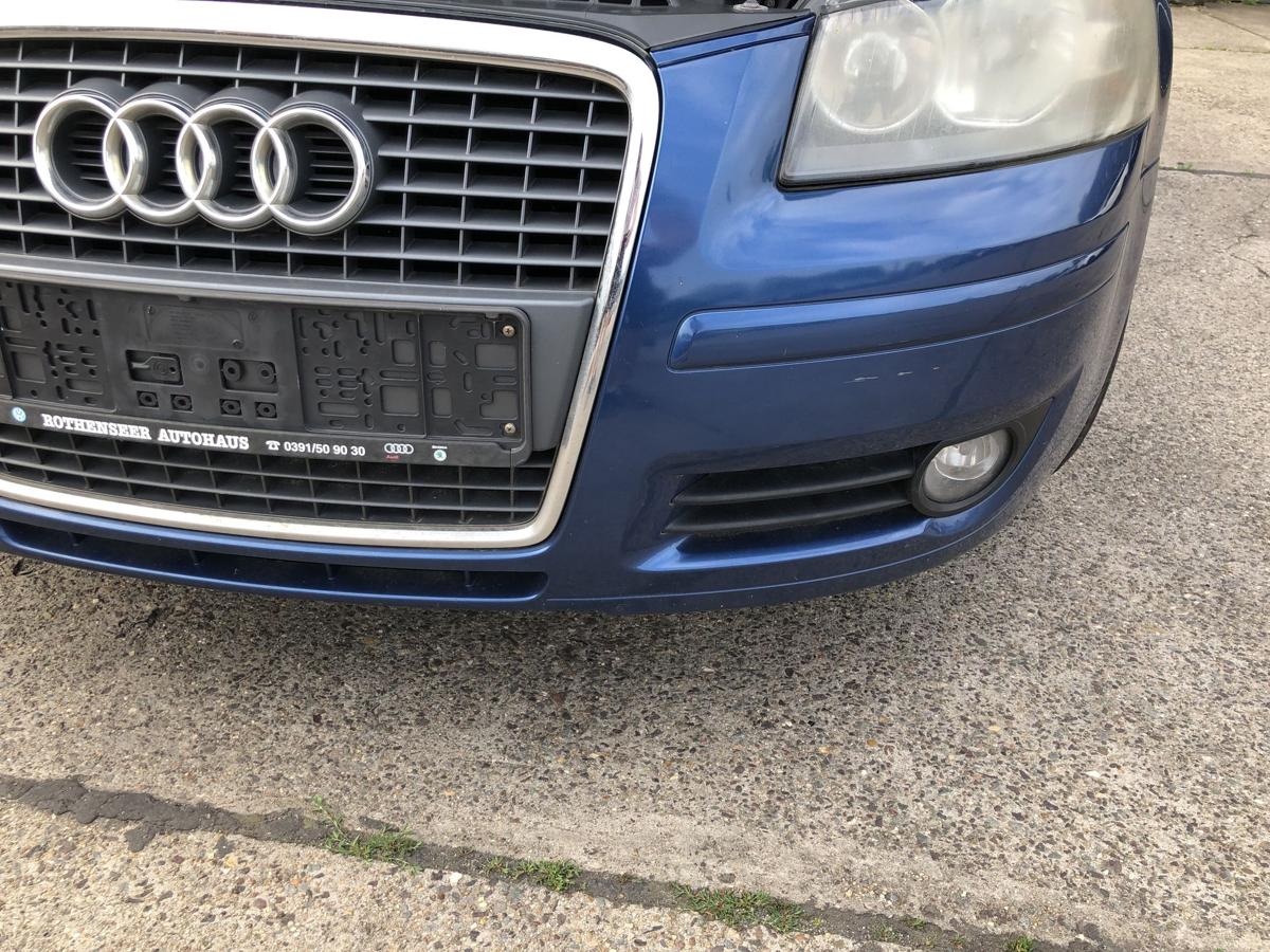 Audi A3 8P ab05 Sto&szlig;f&auml;nger vorn Frontsch&uuml;rze mit Nebel Singleframe LZ5C blau