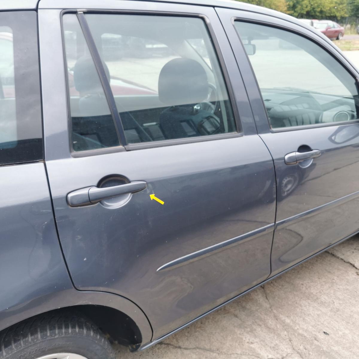 Mazda 2 DY Tür Autotür Rohbautür hinten rechts Grau metallic Delle BILDER TEXT