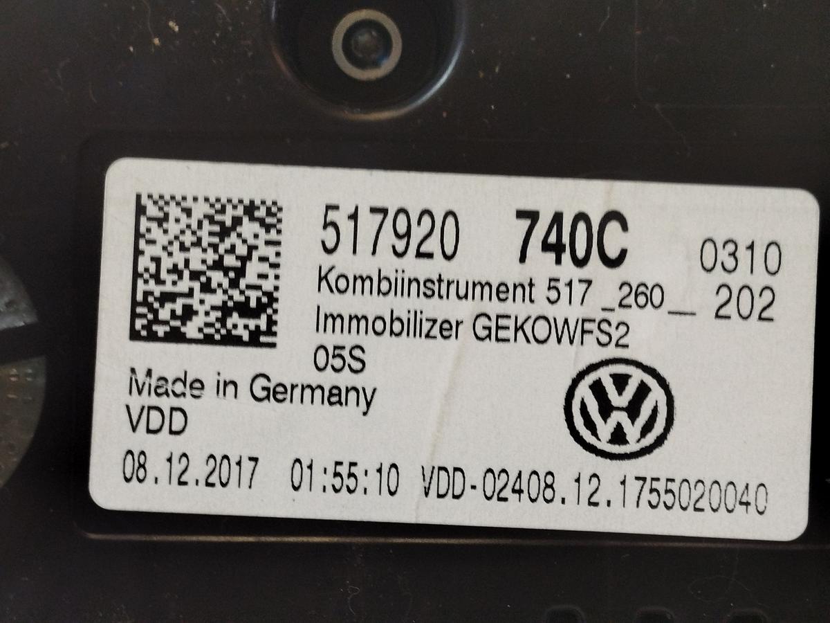 VW Golf Sportsvan AUV ab17 Kombiinstrument Tacho Benzin TSI 1.0 OEM