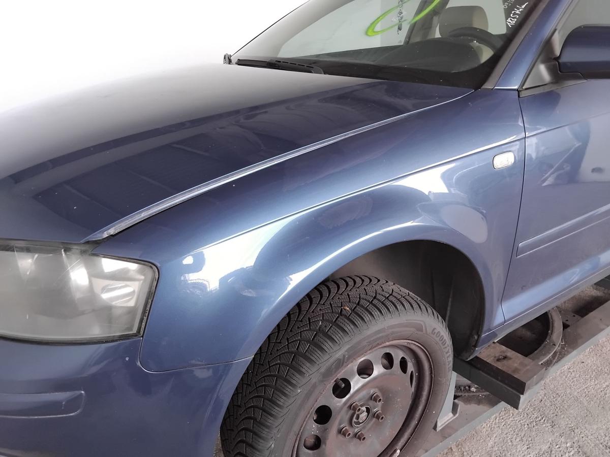 Audi A3 8P original Kotfl&uuml;gel vorn links LZ5C Mauritiusblaumetallic BJ2006