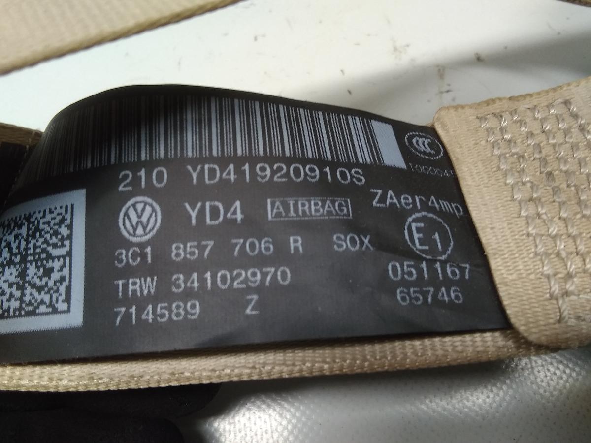VW Passat 3C B7 Mod.2011 original Sicherheitsgurt vorn rechts beige unfallfrei