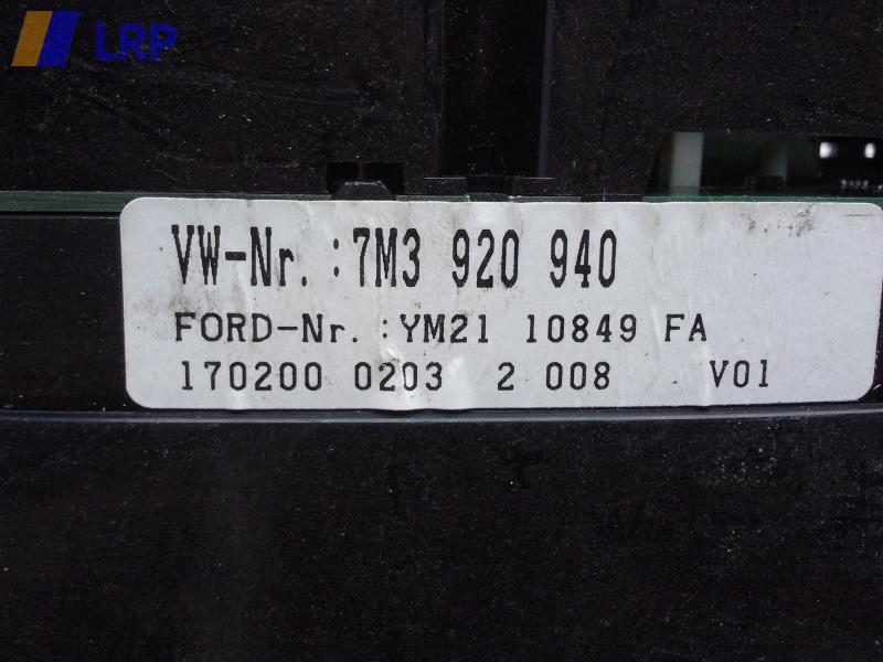 VW Sharan 7M Kombiinstrument 7M3920940 VDO 110080/032/004 !Tacho in MPH!