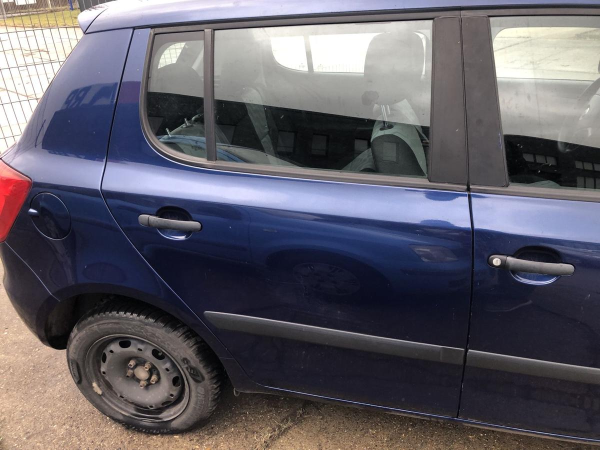 Skoda Fabia 2 Typ 5J T&uuml;r hinten rechts Fondt&uuml;r im Rohbau LF5Q Storm Blau 06-14
