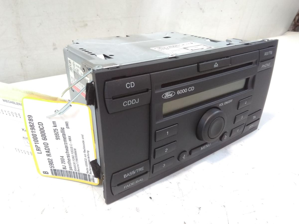 Ford C-Max 1 original Radio 6000CD mit Radiocode 3M5T-18C815-BE Bj.2004