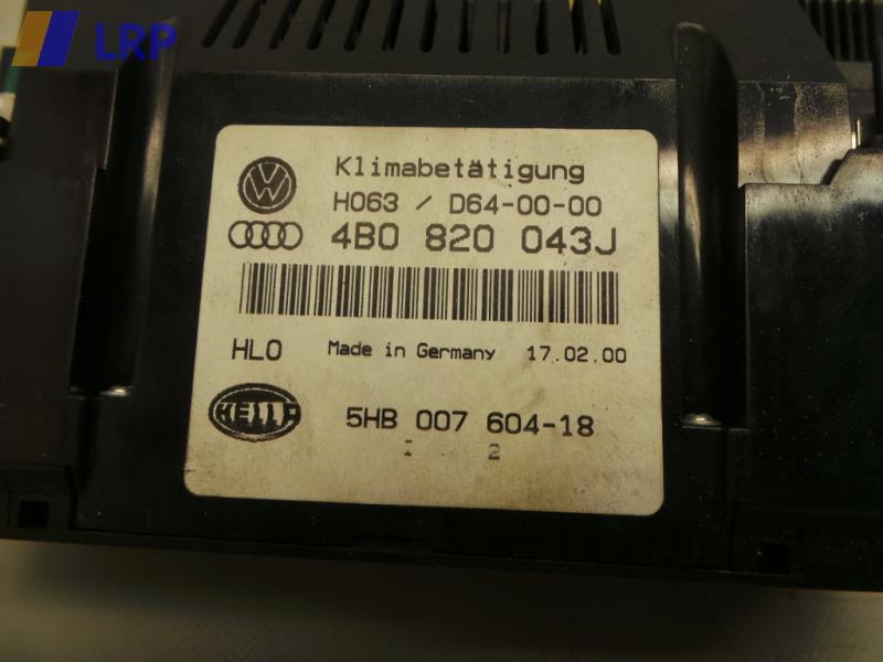 Audi A6 4BH BJ2000 Heizungsregulierung Sitzheizung Klimaautomatik 4B0820043J