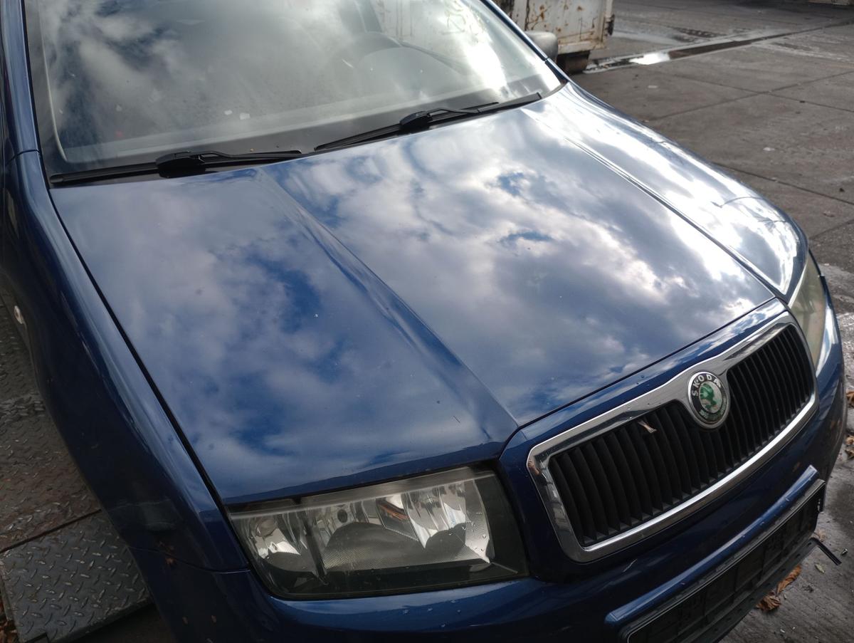Skoda Fabia 6Y orig Motorhaube Deckel vorne LF5Q Blau Facelift Bj 2006