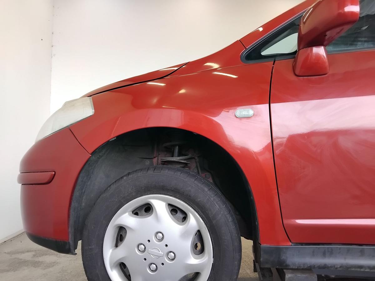 Nissan Tiida C11 original Kotfl&uuml;gel links NAC New Red Metallic BJ2009