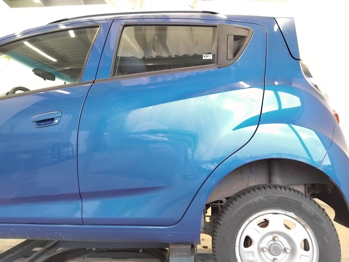 Chevrolet Spark M300 Tür hinten links blau BJ2012
