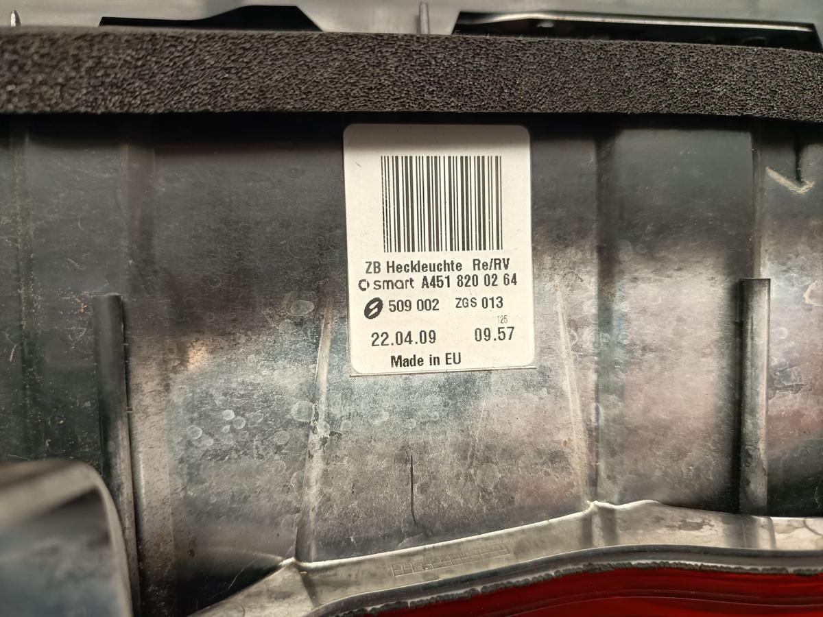 Smart Fortwo 451 original R&uuml;ckleuchte rechts vor Facelift Baujahr 2009