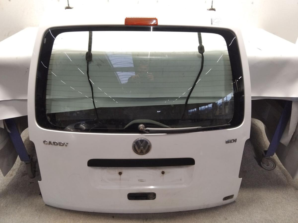 VW Caddy 2K original Heckklappe LB9A Candywei&szlig; mit Heckscheibe BJ2005