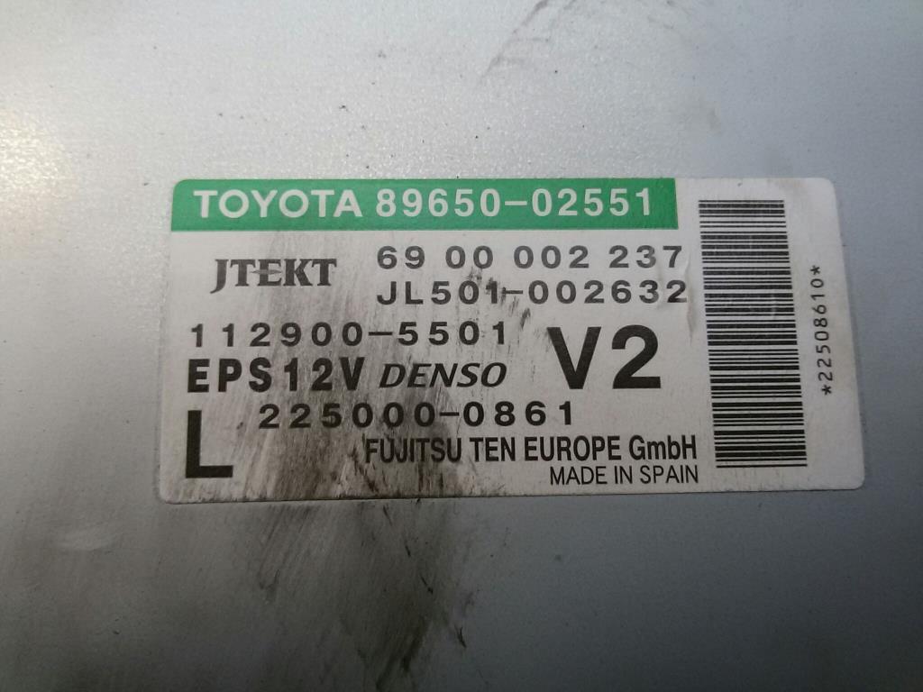 Toyota Auris 8965002551 Steuergerät Lenkung E15J BJ2012 1.6 97kw 1ZR