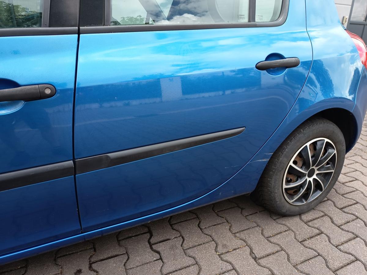 Renault Clio III orig Tür hinten links 5türer TEI45 Blau met Bj 2006