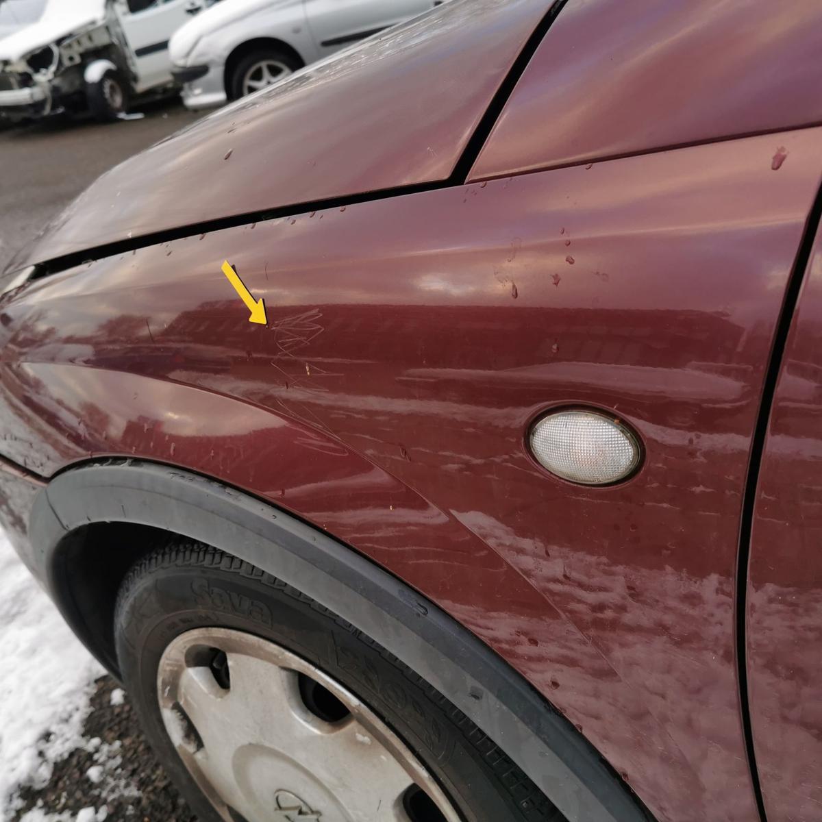 Opel Corsa C Kotflügel Fender vorn links Z594 Rubinrot BILDER