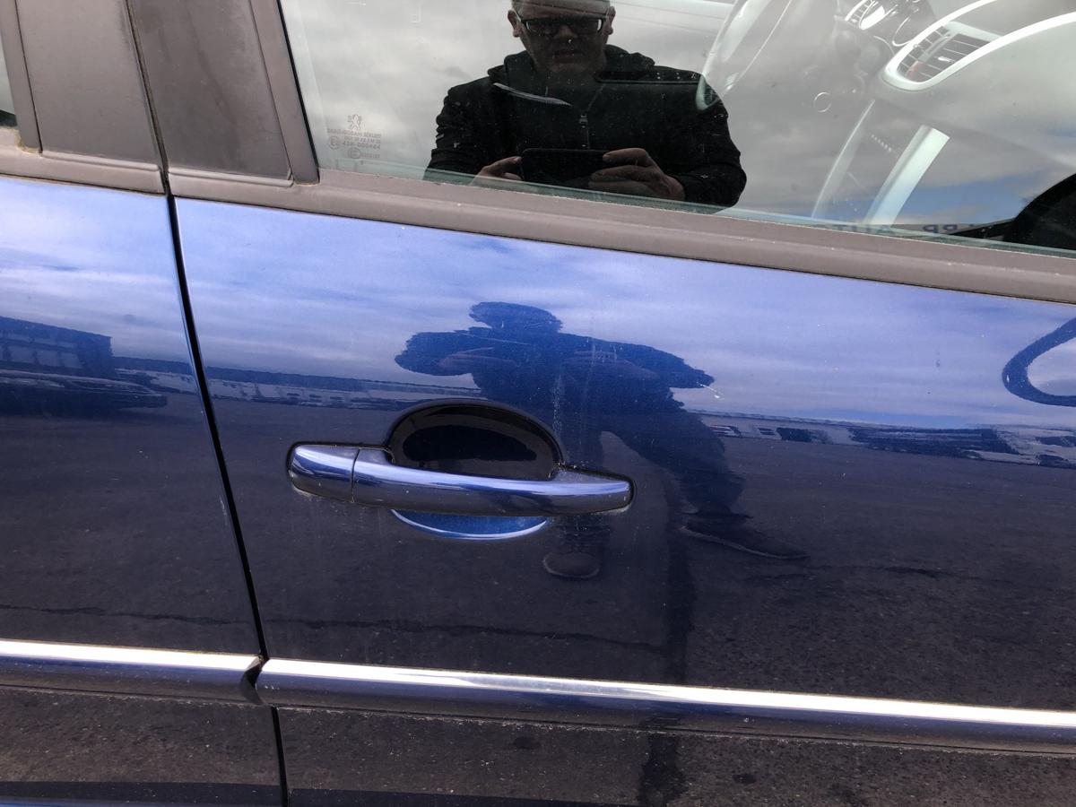 Peugeot 207SW T&uuml;r vorn rechts Beifahrert&uuml;r im Rohbau KPL Montebello blau