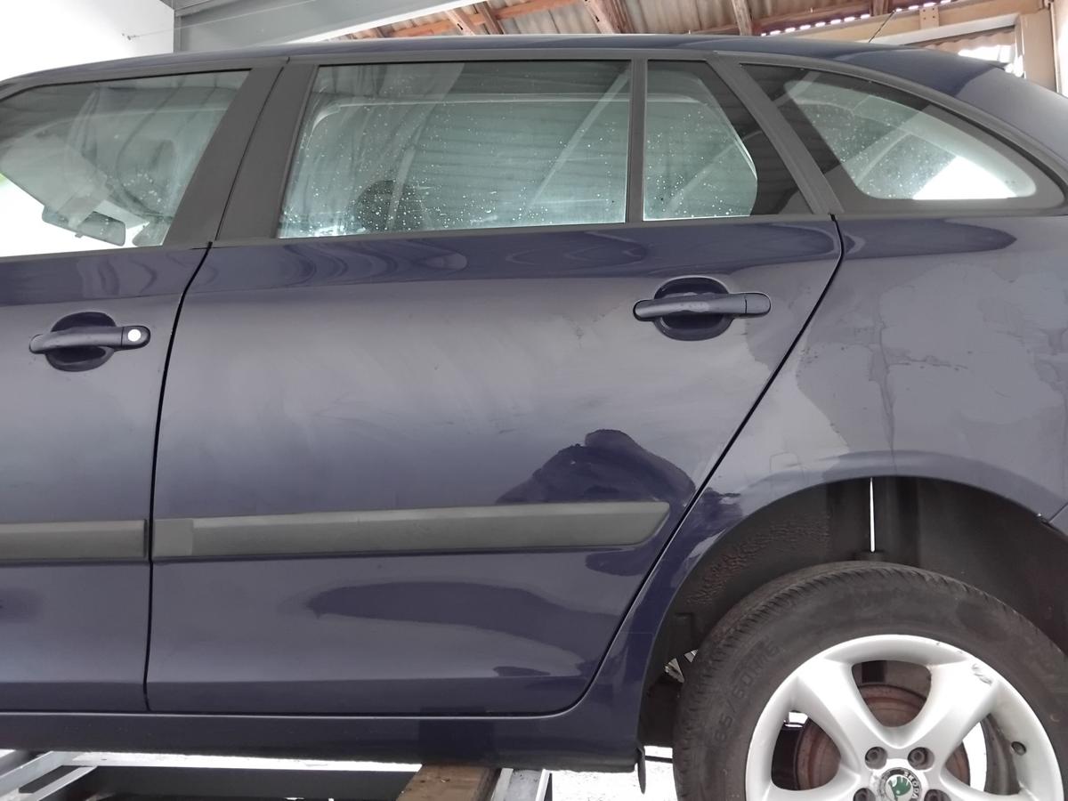 Skoda Fabia 2 5J Kombi Facelift T&uuml;r hinten links pacific blue LF5A BJ2011
