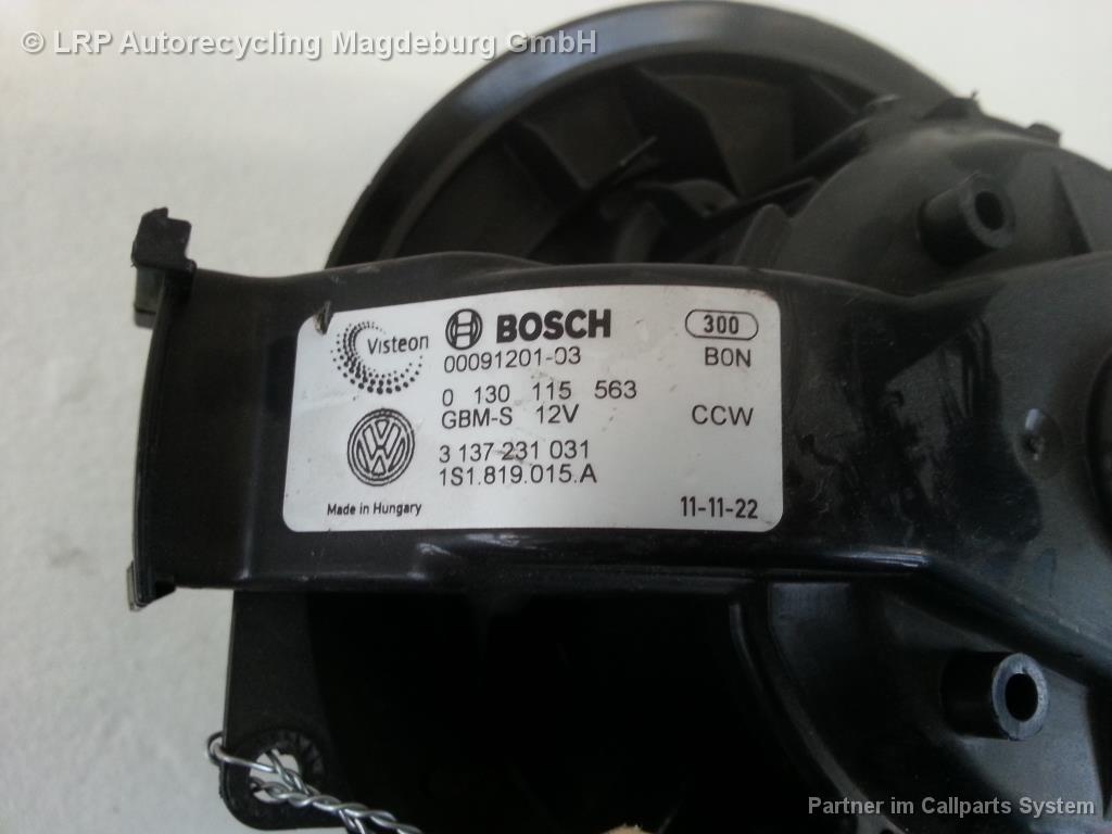 VW UP AA Bj.12 Gebläsemotor Innenraumgebläse 1S1819015A BOSCH