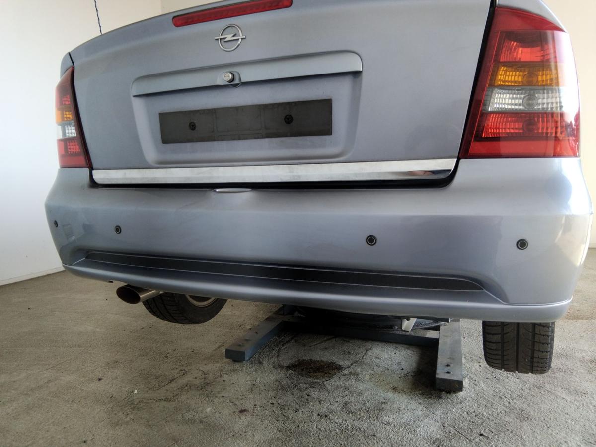 Opel Astra G Cabrio original Stoßfänger Stoßstange hinten PDC BJ2004 Z163 Lichtsilbermetallic 4AU