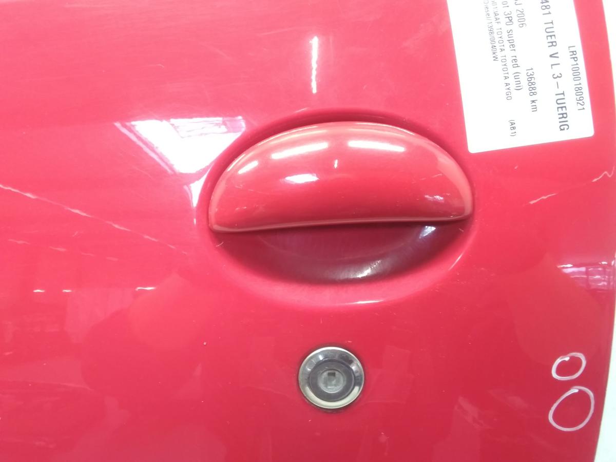 Toyota Aygo T&uuml;r vorn links Fahrert&uuml;r 3-t&uuml;rig rot 3P0 super red Bj.2006