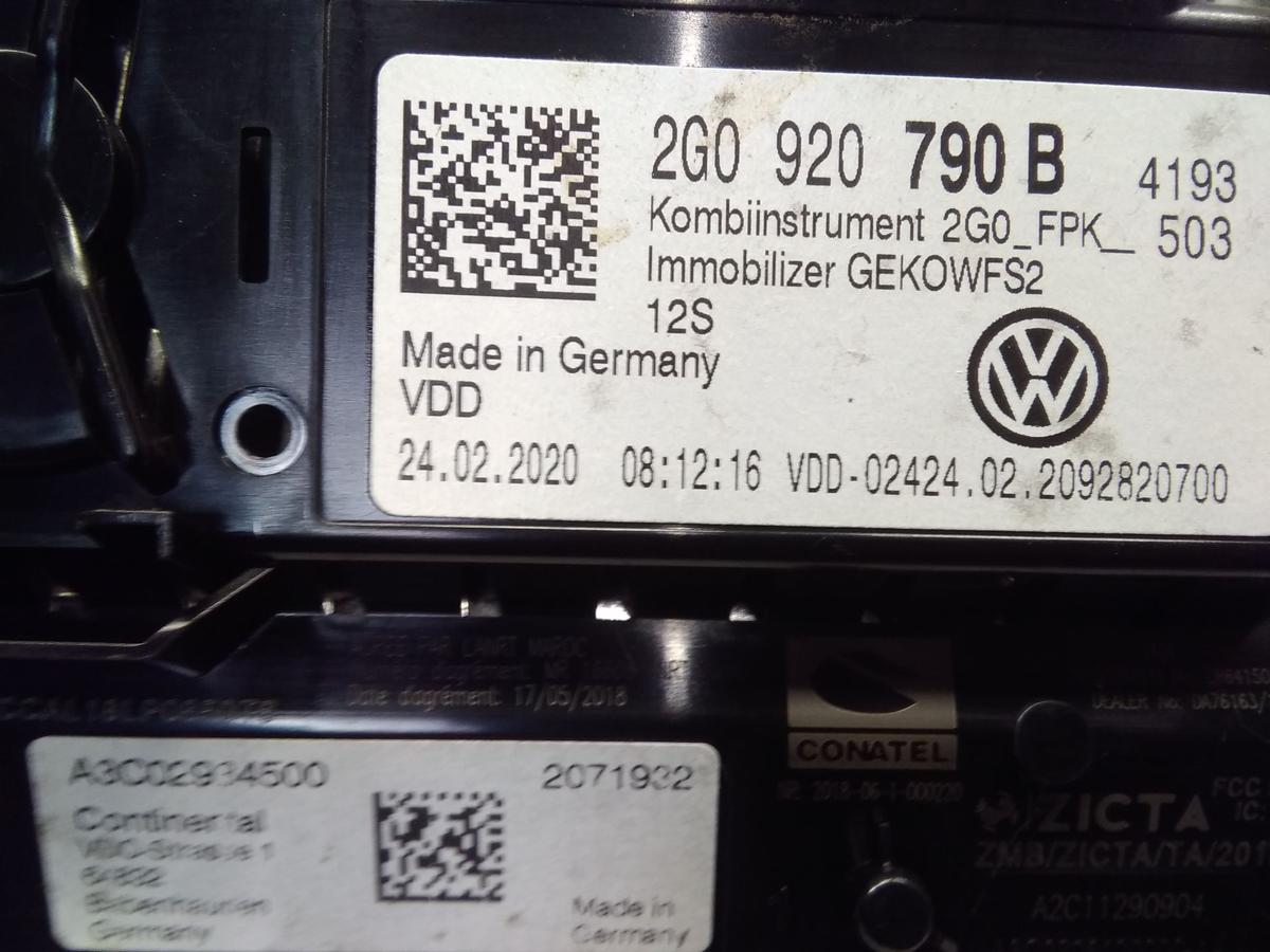 VW T-Cross 1C original Tacho Kombiinstrument Armatur 1.6TDI 70kw Bj.2020