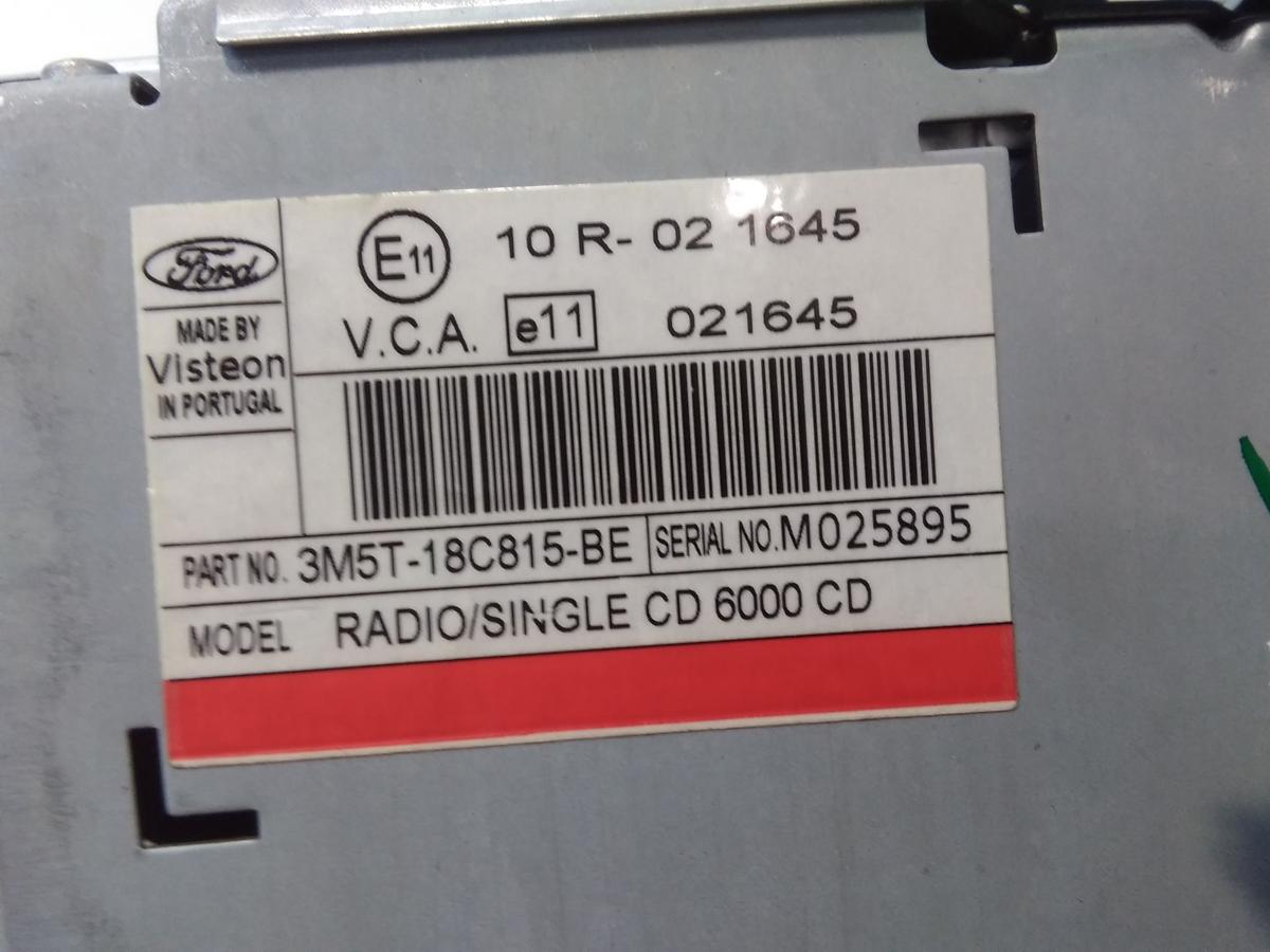 Ford C-Max 1 original Radio 6000CD mit Radiocode 3M5T-18C815-BE Bj.2004