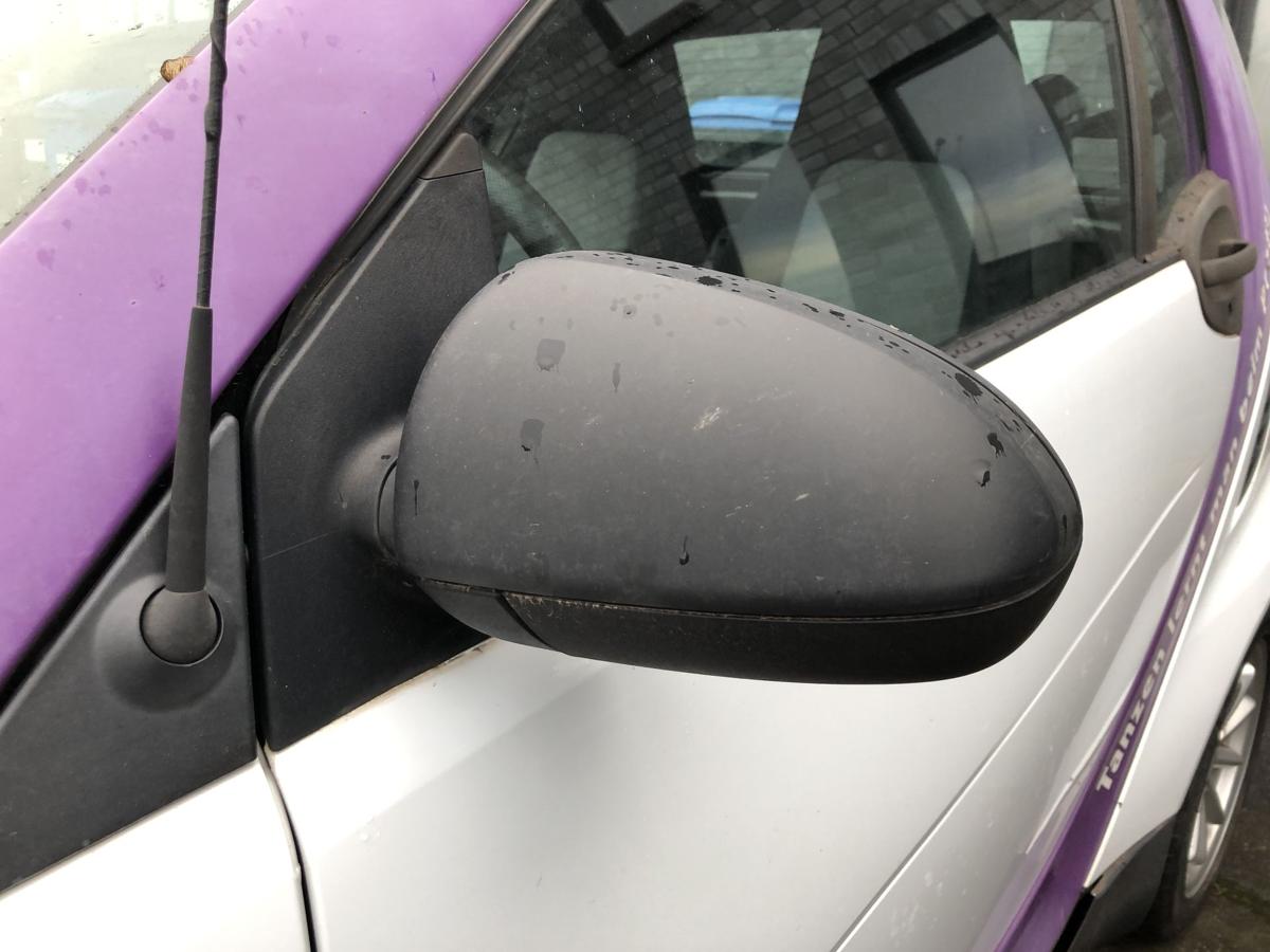 Smart 451 Mopf Außenspiegel links Rückspiegel manuelle Verstellung unlackiert