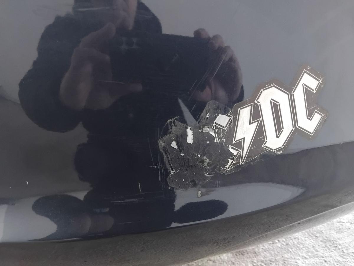 Opel Corsa D original Sto&szlig;stange Sto&szlig;f&auml;nger hinten 5-t&uuml;rig Ozeanblau Z22A BJ2014