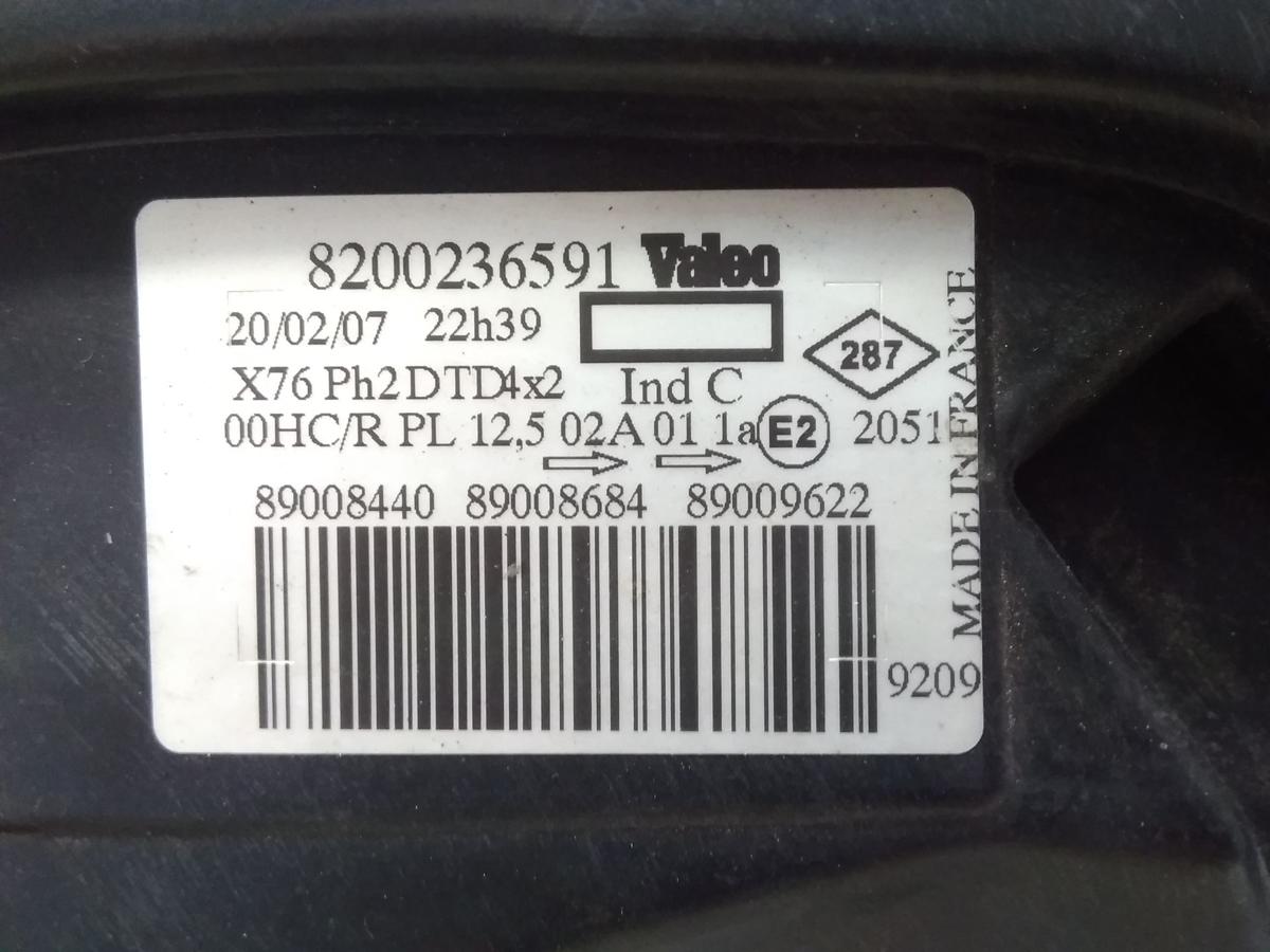 Renault Kangoo FC0 orig Scheinwerfer rechts Valeo 8200236591 BJ2007 Facelift