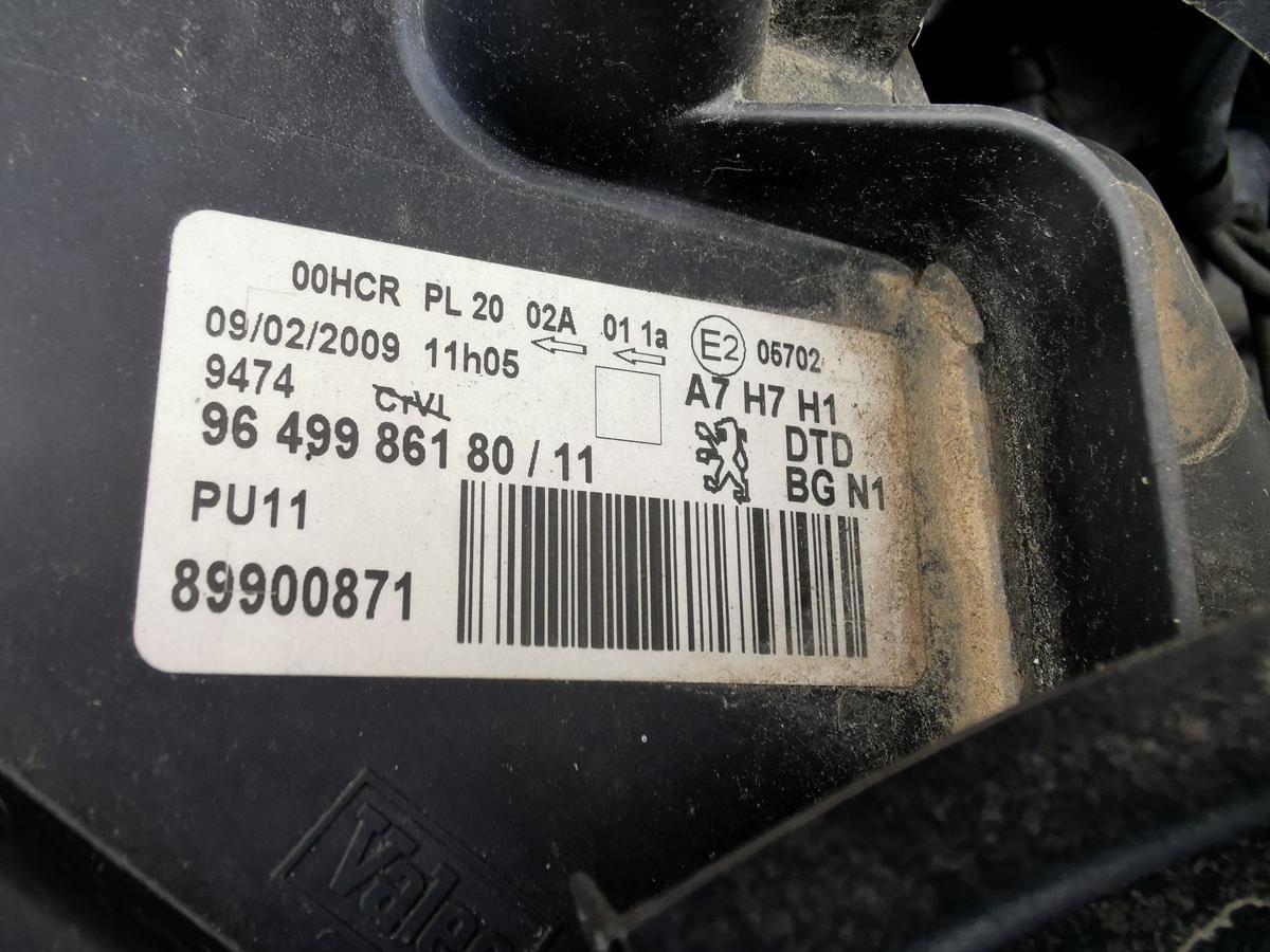 Peugeot 207SW WE Scheinwerfer Hauptscheinwerfer Frontscheinwerfer vorn rechts