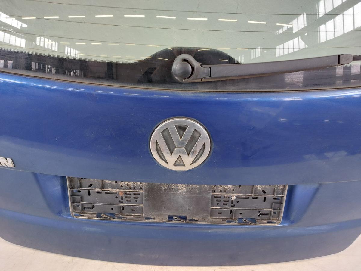 VW Touran 1T Heckkklappe mit Heckscheibe Anrostungen LC5C Biscay Blue perl